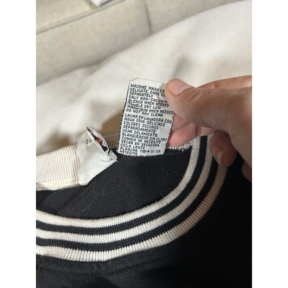 Vintage Mickey & Co. Hockey Style Sweatshirt Mens Size XL Black White Embroidery - Picture 6 of 9